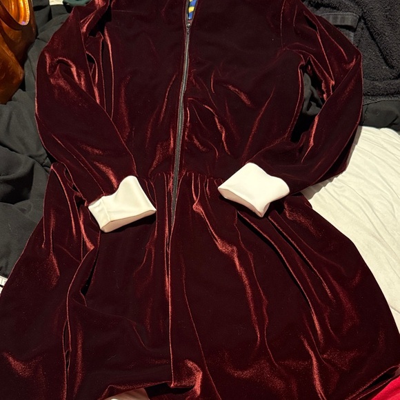 Velvet/velour Burgundy Dress by Eye Candy Sz.M - Picture 9 of 13